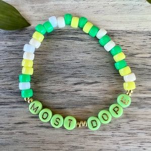Most Dope |  Mac Miller Beaded Bracelet | Green Beads | Stretch Fit | Unisex